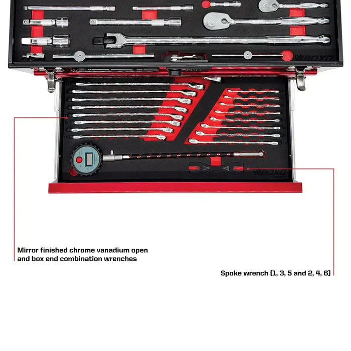 BoxoUSA Ricky Carmichael Limited Edition 3-Drawer MotoBox β 103-Piece Metric Motorcycle Tool Set