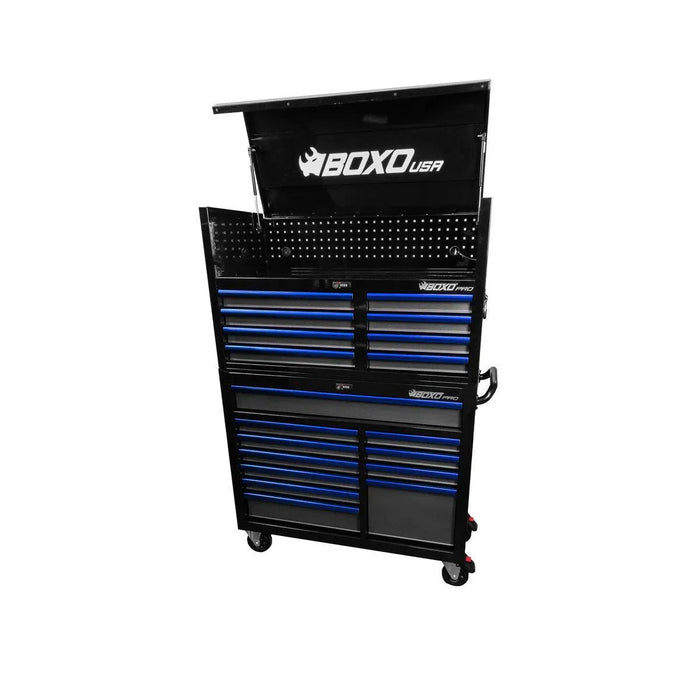 BoxoUSA Pro Series Loaded 45" 19-Drawer Rolling Tool Box Combo