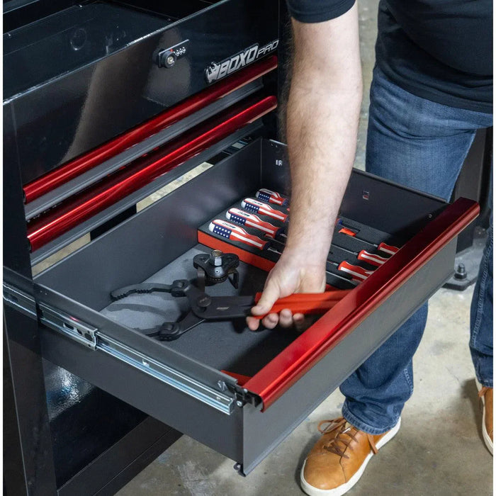 BoxoUSA Pro Series 28" 3-Drawer Flip Top Service Cart Tool Box