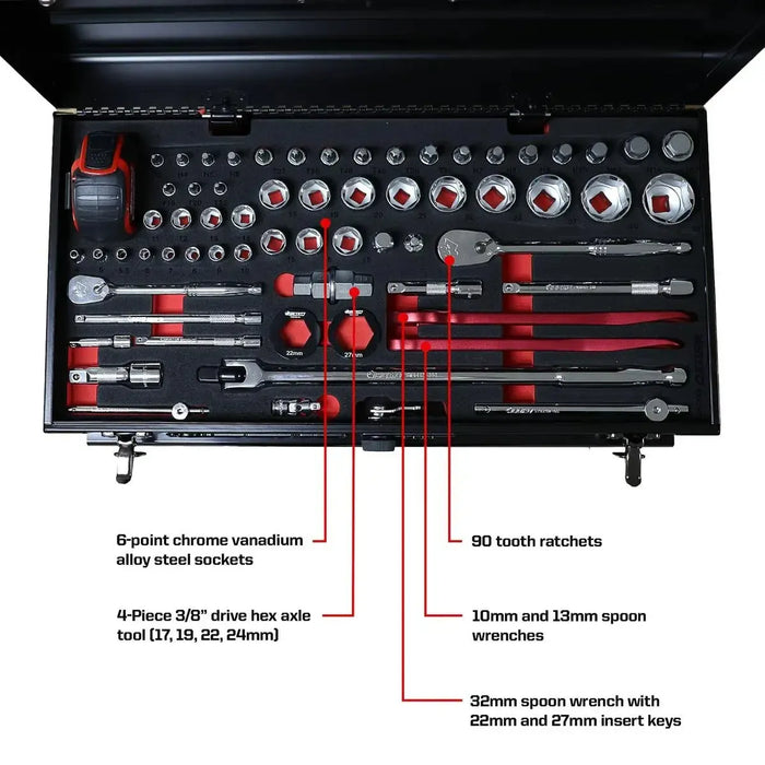 BoxoUSA 3-Drawer MotoBox β 103-Piece Motorcycle Tool Set