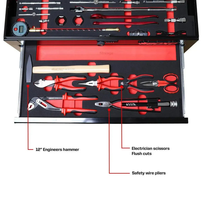 BoxoUSA Ricky Carmichael Limited Edition 5-Drawer MotoBox – 103-Piece Metric Motorcycle Tool Set