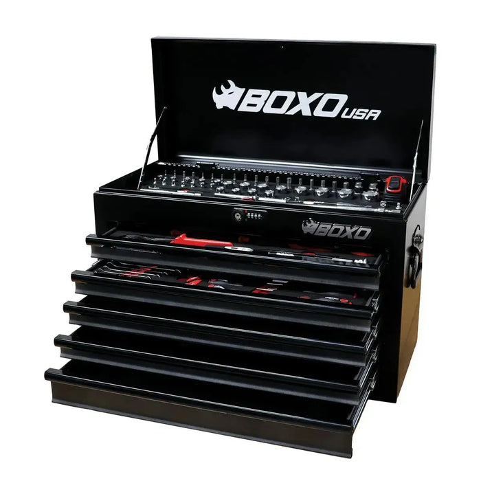 BoxoUSA Ricky Carmichael Limited Edition 5-Drawer MotoBox – 103-Piece Metric Motorcycle Tool Set