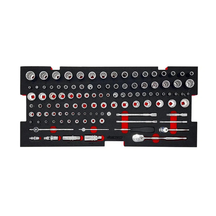 BoxoUSA 227-Piece Metric & SAE Combo Tool Set with 5-Drawer Hand Carry Tool Box