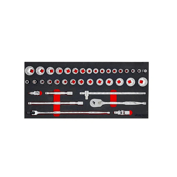 BoxoUSA 227-Piece Metric & SAE Combo Tool Set with 5-Drawer Hand Carry Tool Box