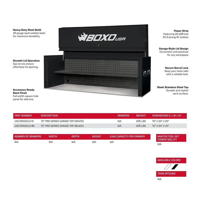 BoxoUSA Pro Series 72" 14-Drawer Garage Top Rolling Tool Box