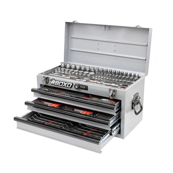BoxoUSA 133-Piece Metric Tool Set β 3-Drawer Hand Carry Tool Box