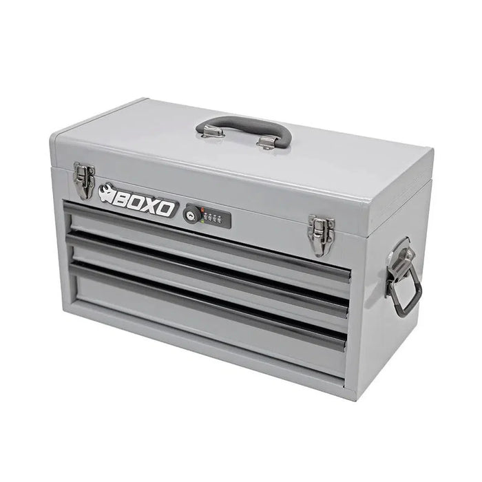 BoxoUSA 20" 3-Drawer Hand Carry Tool Box β Heavy-Duty Steel with Dual Locking System
