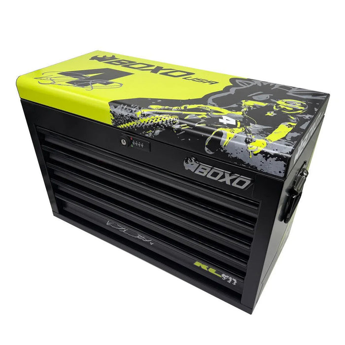 BoxoUSA Ricky Carmichael Limited Edition 5-Drawer MotoBox – 103-Piece Metric Motorcycle Tool Set