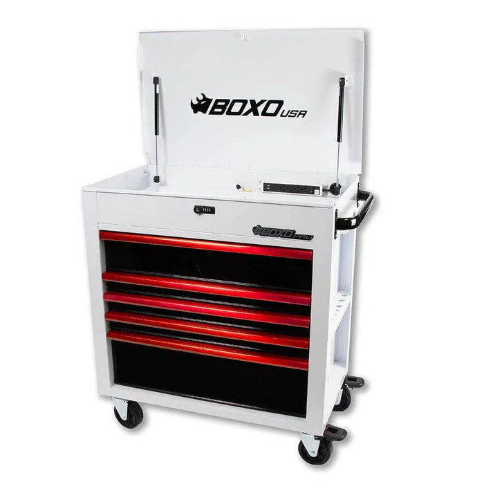 BoxoUSA Pro Series 35" 5-Drawer Flip Top Service Cart Tool Box