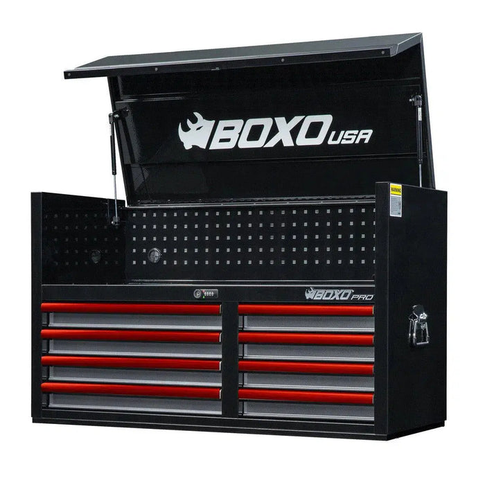 BoxoUSA Pro Series 45" 8-Drawer Top Chest Tool Box – Black or White