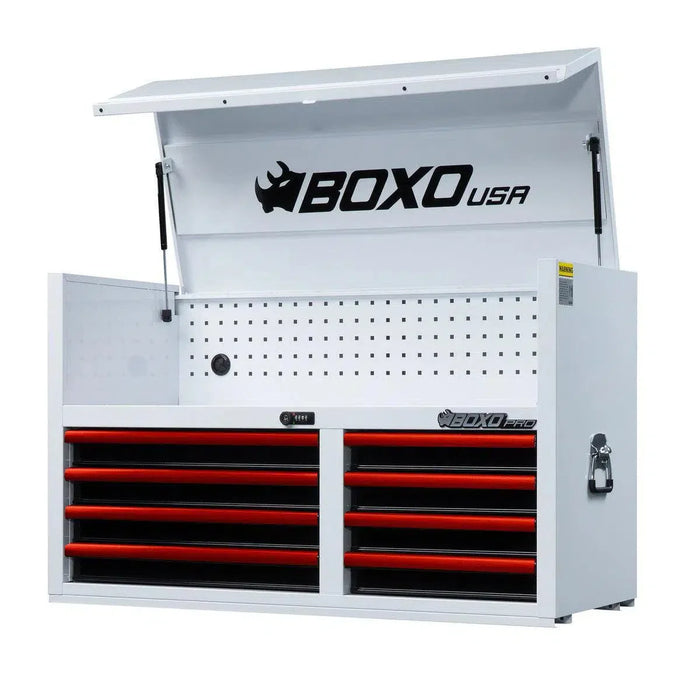 BoxoUSA Pro Series 45" 8-Drawer Top Chest Tool Box – Black or White