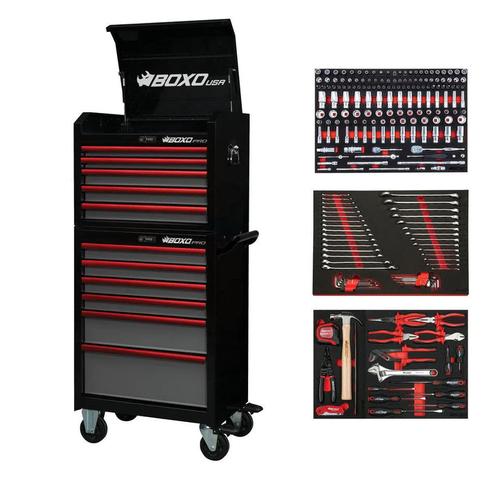 BoxoUSA Pro Series 26" 11-Drawer Loaded Rolling Tool Box