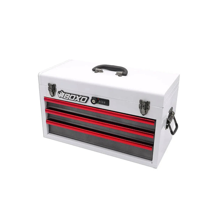 BoxoUSA 117-Piece SAE 3-Drawer Hand Carry Tool Box β Professional Grade