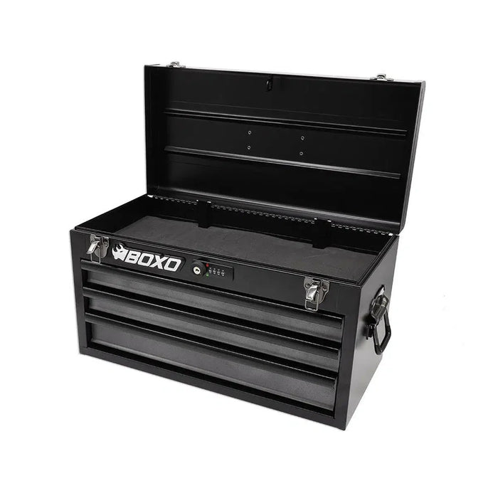 BoxoUSA 20" 3-Drawer Hand Carry Tool Box β Heavy-Duty Steel with Dual Locking System
