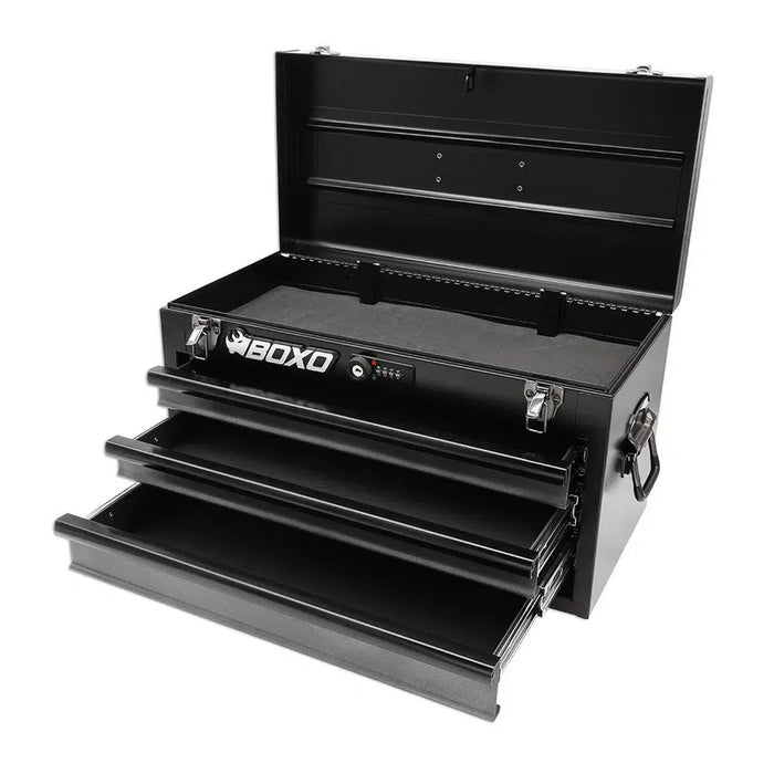 BoxoUSA 20" 3-Drawer Hand Carry Tool Box β Heavy-Duty Steel with Dual Locking System