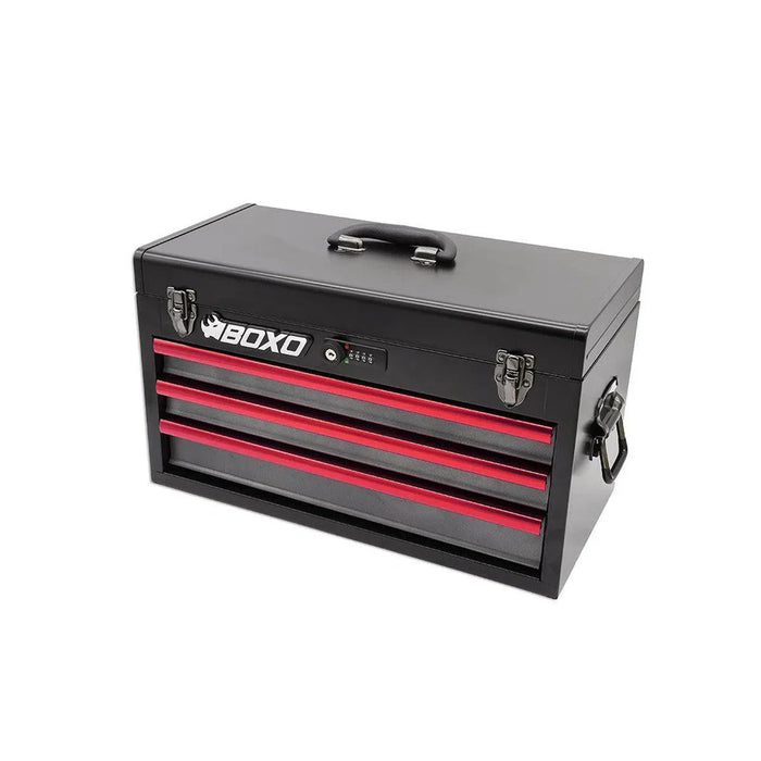 BoxoUSA 117-Piece SAE 3-Drawer Hand Carry Tool Box β Professional Grade