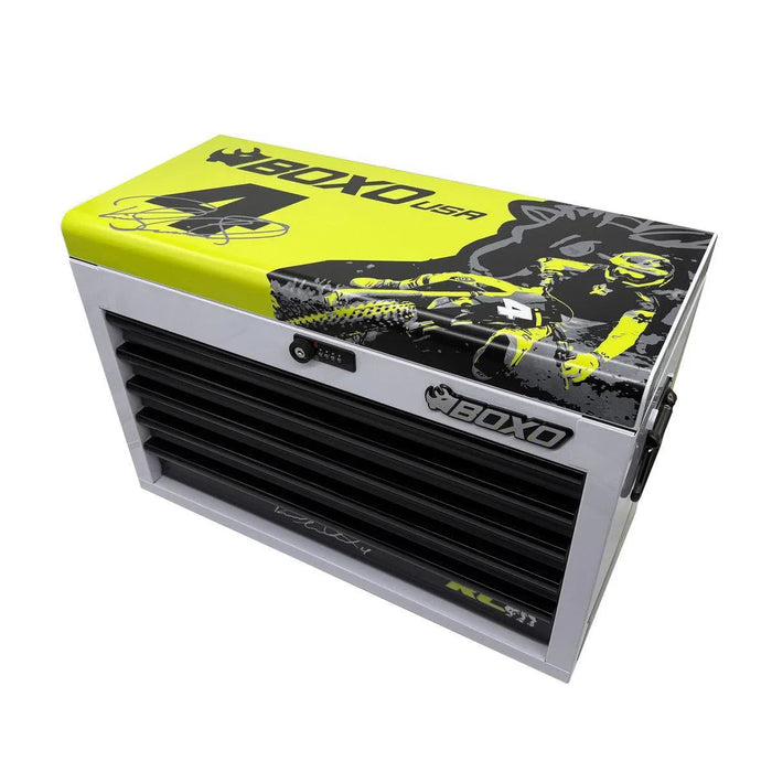 BoxoUSA Ricky Carmichael Limited Edition 5-Drawer MotoBox – 103-Piece Metric Motorcycle Tool Set
