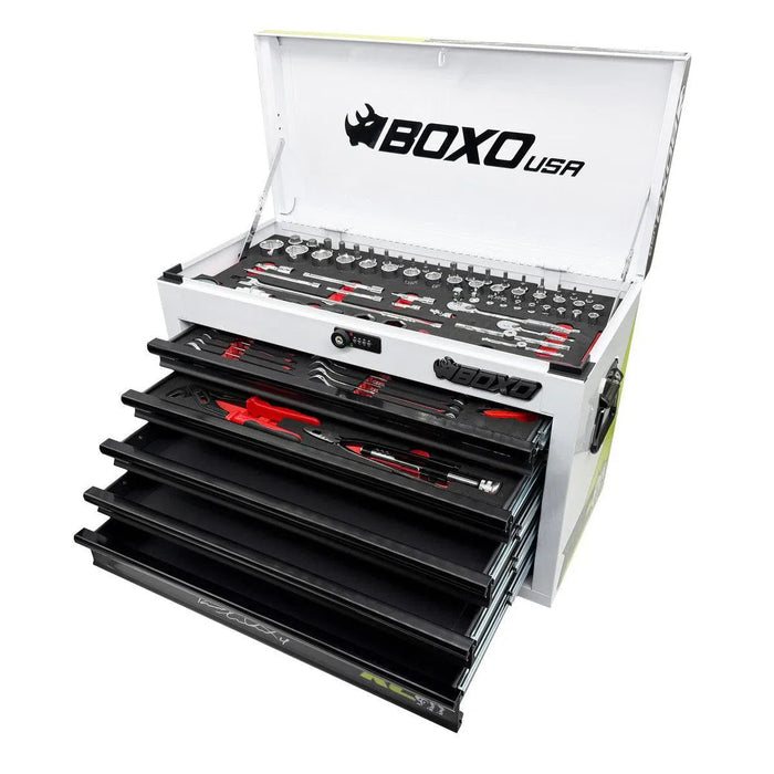 BoxoUSA Ricky Carmichael Limited Edition 5-Drawer MotoBox – 103-Piece Metric Motorcycle Tool Set