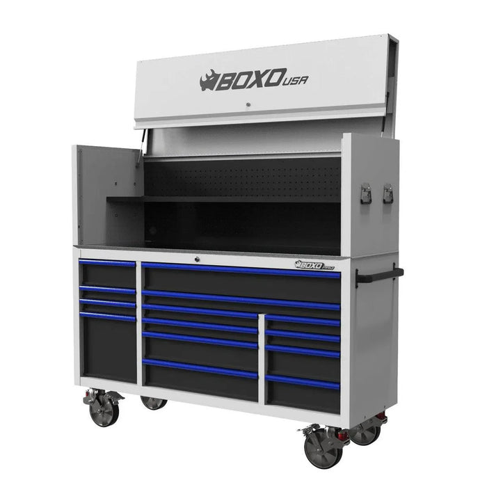 BoxoUSA Pro Series 72" 14-Drawer Garage Top Rolling Tool Box β White
