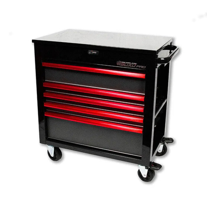 BoxoUSA Pro Series 35" 5-Drawer Flip Top Service Cart Tool Box