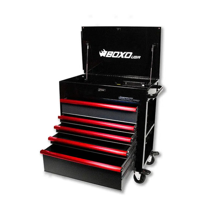 BoxoUSA Pro Series 35" 5-Drawer Flip Top Service Cart Tool Box