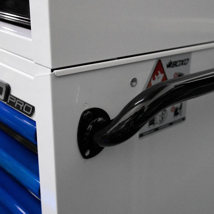 BoxoUSA Pro Series 26" 11-Drawer Rolling Tool Box β White & Blue