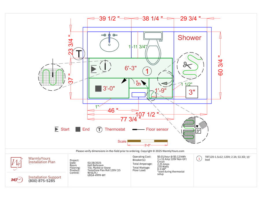 WarmlyYours TempZone™ Flex Roll – Electric Radiant Floor Heating System